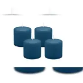 Kopschitz Kerzen 4er Set Stumpenkerzen/Adventskranzkerzen Petrol Blau Ø 60 x 80 mm