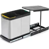 Emuca INOX Abfallsorter 24 Liter Abfallvolumen (2x 12 Liter) / Müllbehälter
