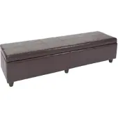 BERLINLODGE Bank Sitzbank mit Aufbewahrung Lars XXL HxBxT 45x180x45cm Weiß Leder + Kunstleder