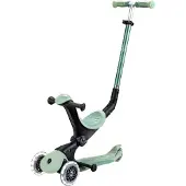 Globber GO-UP DELUXE LIGHTS – 3 in 1 Dreirad, 120/80 mm, ABEC 9, 3-rädrig, höhenverstellbar,LED-Leuchtrollen, dunkelmint