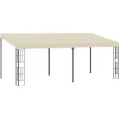 Syfax Wand-Pavillon 3x6 m Creme Stoff