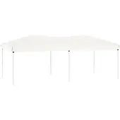 Syfax dkd-home-decor Faltbares Partyzelt 3x6 m Weiß Stahlrahmen UV- und wasserabweisend