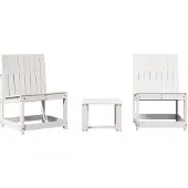 Syfax 3-tlg. Garten-Lounge-Set Weiß Massivholz Kiefer