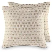 Amagohome Zierkissen 40x40cm Set 2 Dekokissen Sofakissen Baumwolle u. Jute natur