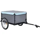 Syfax Fahrradanhänger Grau und Blau 65 kg