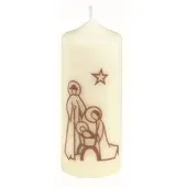 Kopschitz Kerzen Weihnachtskerze "stilisierte Krippe" Elfenbein 150 x Ø 60 mm, 1 Stück