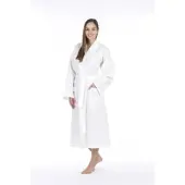 Framsohn Frottier Unisex Waffelpiqué Bademantel (Farbe: Weiß / Größe: S)