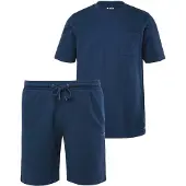 JP 1880 Langer Schlafanzug in navy blau | Gr.: 6XL
