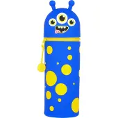 Legami Federmäppchen 2-in-1 Monster,22 x 6.3 cm, weiches Silikon, Weiches Federmäppchen, Silikon, Blau, Abbildung, Reißverschluss, Kind