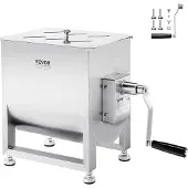 Vevor manueller Fleischmischer Fleischverarbeitungsgerät (maximales Mischen von 13,6 kg Fleisch), Fleischmischer aus Edelstahl, Wurstmischer mit Untersetzungsgetriebe, Handmixer für Hackfleisch