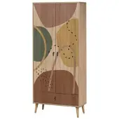 Dmora Kleiderschrank 2 Türen Dmontell, Schlafzimmermöbel, Schrank, Garderobe, 80x45h190 cm, Bunt