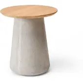 Solpuri Queen Lounge-und Beistelltisch Beton/Teak rund