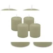Kopschitz Kerzen 4er Set Stumpenkerzen/Adventskranzkerzen Antik Grün Ø 50 x 60 mm