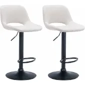 CLP 2er Set Barhocker Camden Stoff schwarz - creme