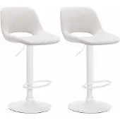 CLP 2er Set Barhocker Camden Stoff weiß - creme
