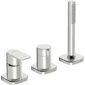Hansa Fertigmontageset HANSASTELA 3-Loch-Wann- + Br-EHM, Drehumst., chr