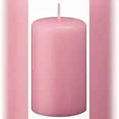 Kopschitz Kerzen Flachkopf-Stumpenkerzen Rosa 80 x Ø 40 mm, 12 Stück