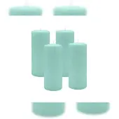 Kopschitz Kerzen 4er Set Stumpenkerzen/Adventskranzkerzen Türkis Ø 40 x 200 mm