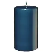 Kopschitz Kerzen Flachkopf-Stumpenkerzen Petrol Blau 200 x Ø 50 mm, 6 Stück
