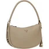 GUESS Elegante Damenhandtasche Beige mit Schlüsselanhänger und Logo-Details
