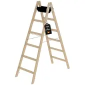 Proregal Sprossen-Stehleiter Holz 2 x 6 Sprossen