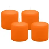Kopschitz Kerzen 4er Set Adventskranzkerzen Mandarin Orange Ø 60 x 80 mm