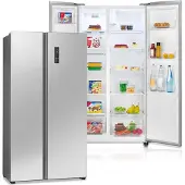 Bomann Side by Side Kühl Gefrierkombination mit Total No Frost und 442L Nutzinhalt, Kühlschrank mit MultiAirflow-Technologie - SBS 7344 inox