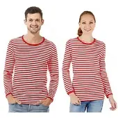 Buttinette Langärmeliges Ringelshirt "Red Stripes" unisex