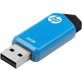 HP PNY v150w, 32 GB, USB Typ-A, 2.0, 14 MB/s, Dia, Schwarz, Blau