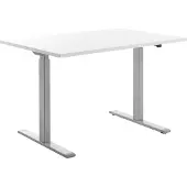 Topstar 501112 höhenverstellbarer Schreibtisch E-Table Holz 120x80 grau/weiß