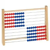 Betzold Rechenschieber 85144, 100 Perlen, Rechenrahmen, aus Holz, rot / blau