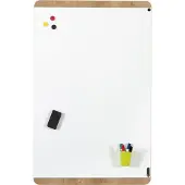 Rocada Whiteboard Natural, magnethaftend, Hoch/Quer, Ablageschale, Stahl auf Melaminholz, B 750 x H 1150 mm