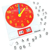 Betzold Magnetische Tafeluhr 30x36 cm für Mathematik-Unterricht, analoge und digitale Zeitdarstellung