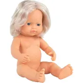 Miniland Europäische Babypuppe Mädchen 38 cm
