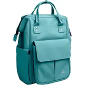 Exacompta Rucksack Exactive, mattes PU, Laptopfach bis 14″, viele Fächer, 2 Tragegriffe, Trolley-Schlaufe, B 250 x H 380 x T 200 mm, frostblau