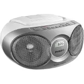Philips CD-Soundmachine AZ215S/12, FM, CD-DA, CD-R, CD-RW, 3 W, Silber, Drehregler, Wechselstrom/Batterie
