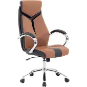 Beliani Bürostuhl Braun höhenverstellbar bequemer Drehstuhl Modernes Design