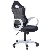 Beliani Bürostuhl Schwarz mit Weiß Wippfunktion Bürostuhl mit atmungsaktiver Netzbespannung Bequem Modernes Design
