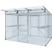 KGT , Aktionsangebot (inkl. 65 Euro Zubehör): Gewächshaus "Linea II", pressblank, 6,1 m², 10 mm HKP
