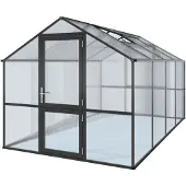 KGT Gewächshaus "Rose IV" anthrazit-grau 10 m² 10 mm HKP
