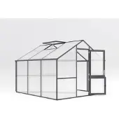 KGT , Gewächshaus "Nelke III", anthrazit-grau, 9,6 m², 16 mm HKP