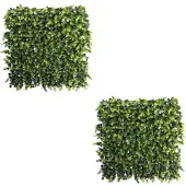 Creativ Green künstliche Pflanze Kunststoff-Eukalyptusmatte 50x50x8cm, grün, schwer entflammbar, 2er Set