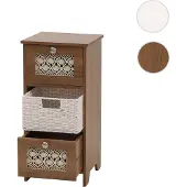 Mendler Kommode HWC-O75, Schubladenschrank, 3 Schubfächer Korbschubladen Holz Melamin 63x30x30cm braun