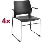 Topstar Besucherstuhl mit Armlehnen »Visit Lite« Kunststoff 4 Stück schwarz, 45x43 cm