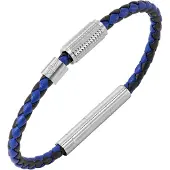 Police PEAGB0001130 Herren-Armband Urban Texture Leder Blau/Schwarz