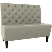 BIG Möbel Gastro Sitzbank Paris | 100 cm breit | Kunstleder Taupe | Chesterfield | Dinerbank