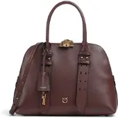 Pinko Handtasche Umhängetasche Bowling Bag Vitello Mor Burgundy Wine - Antique Gold dunkelbraun