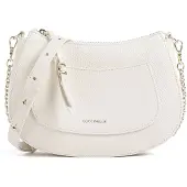 Coccinelle Weiße Damenhandtasche mit Kettenriemen & Logodetail – Eleganz Pur