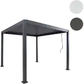 Mendler Pergola HWC-P65, Terrassenüberdachung Gartenpavillon Lamellen-Pavillon, 10cm-Aluminium-Gestell 3x3m anthrazit