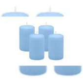 Kopschitz Kerzen 4er Set Stumpenkerzen/Adventskranzkerzen Hellblau Ø 50 x 80 mm